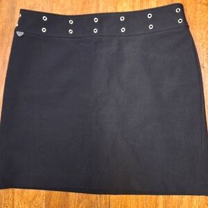 New- RALPH LAUREN Black with Silver Grommets Mini Skirt- Sz. 8